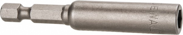 Power Screwdriver Bit: Magnetic Nutsetter Bit, 1/4" Hex - 0.2500" Drive, 2-9/16" OAL 