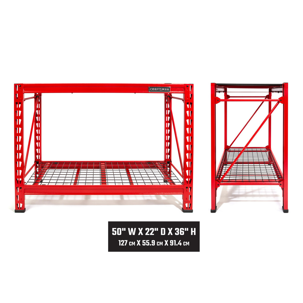 Craftsman - 2-Shelf 3-Foot Tall Stackable Tool Chest Depth Storage Rack ...