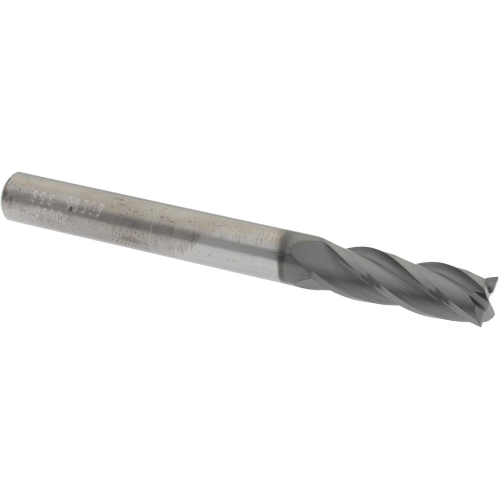 SGS 93309 Square End Mill: 1/4 Dia, 3/4 LOC, 1/4 Shank Dia, 2-1/2 OAL, 4 Flutes, Solid Carbide Image