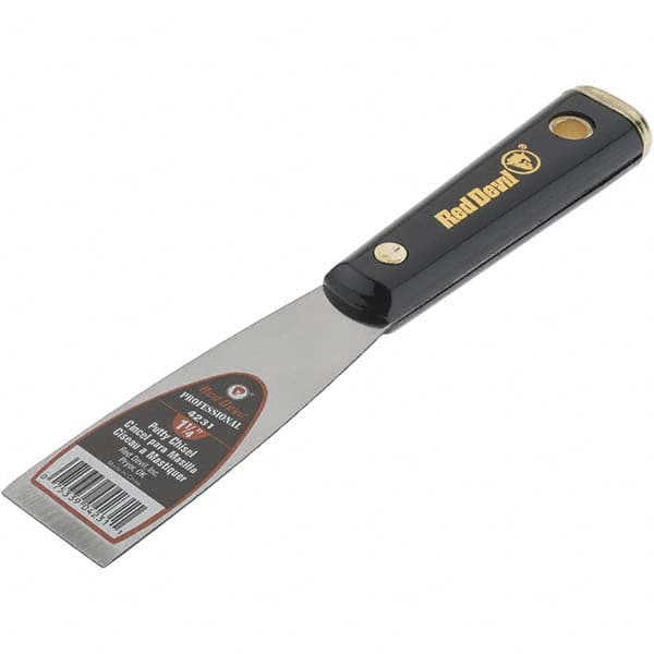 Putty & Taping Knife: Carbon Steel, 1-1/4" Wide