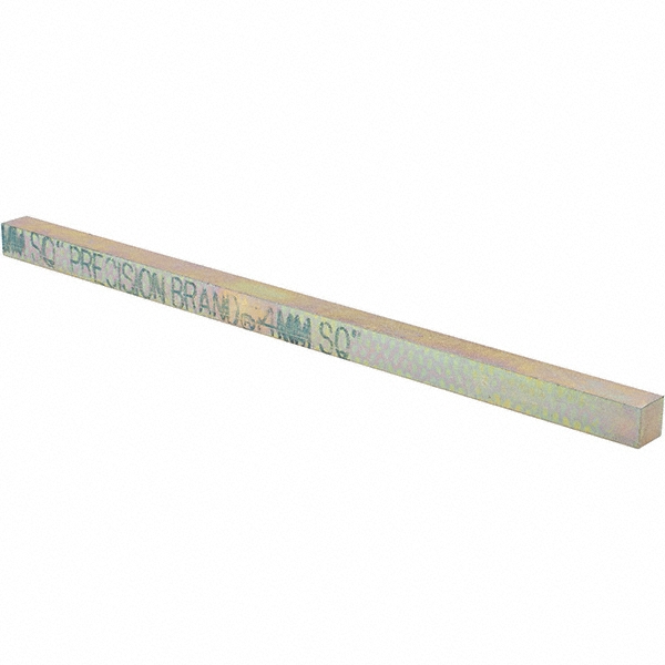 Precision Brand Oversized Key Stock 12" Long, Steel, Zinc Yellow