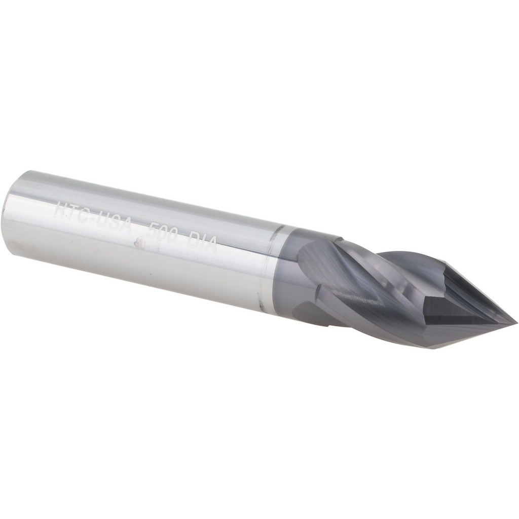 Harvey Tool 15432-C3 Drill Mill: 1/2" Dia, 1" LOC, 4 Flutes, 60 &deg; Point, Solid Carbide Image