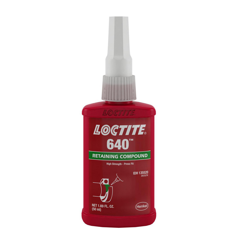 Loctite 640 Retaining Compound, 50 ml Bottle - High-strength retaining compound for large diameter cylindrical components | Part #135520