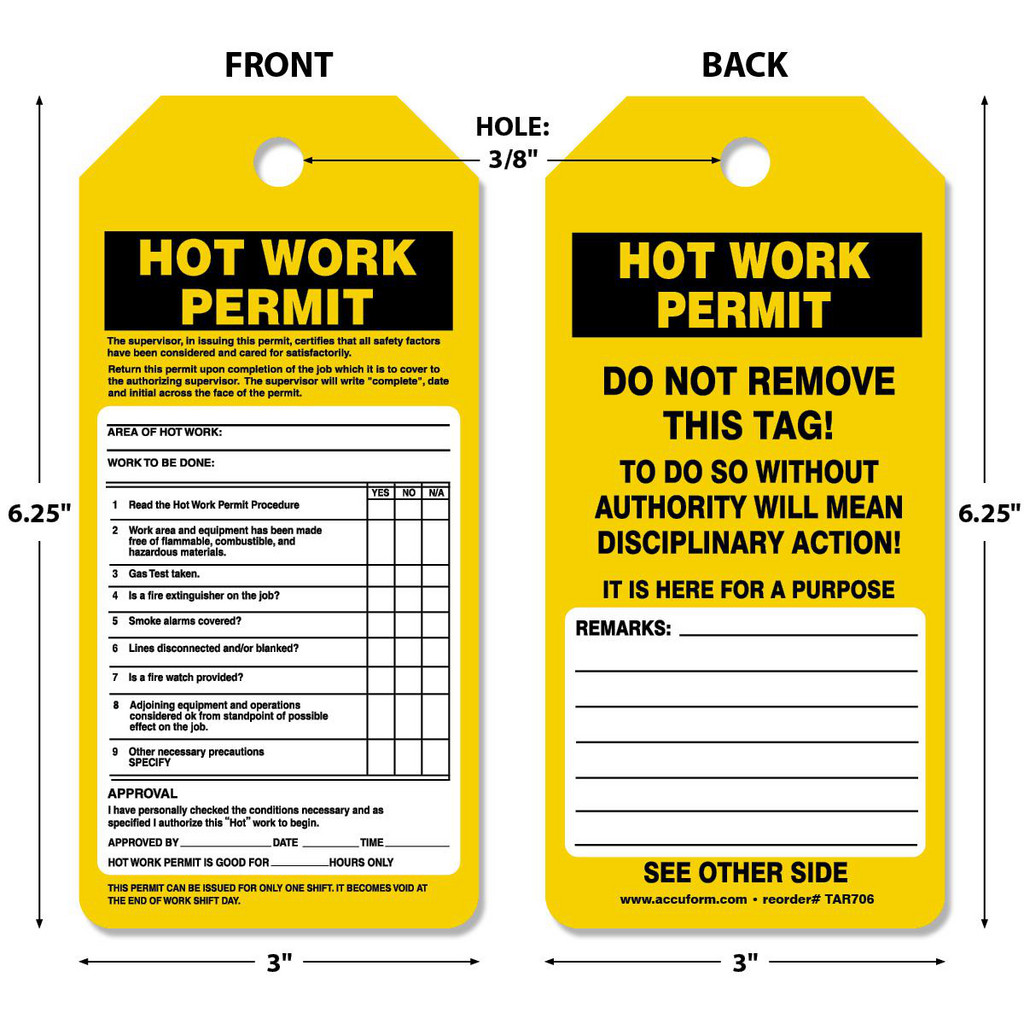 AccuformNMC - Inspection Tag: Rectangle, 6-1/4