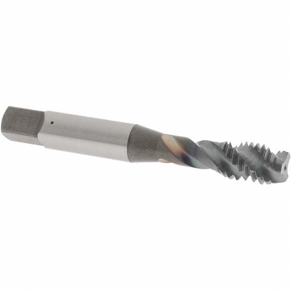 Spiral Flute Tap: 3/8-16 UNC, 3 Flutes, Modified Bottoming, 3B Class of Fit, Vanadium High Speed Steel, TICN Coated