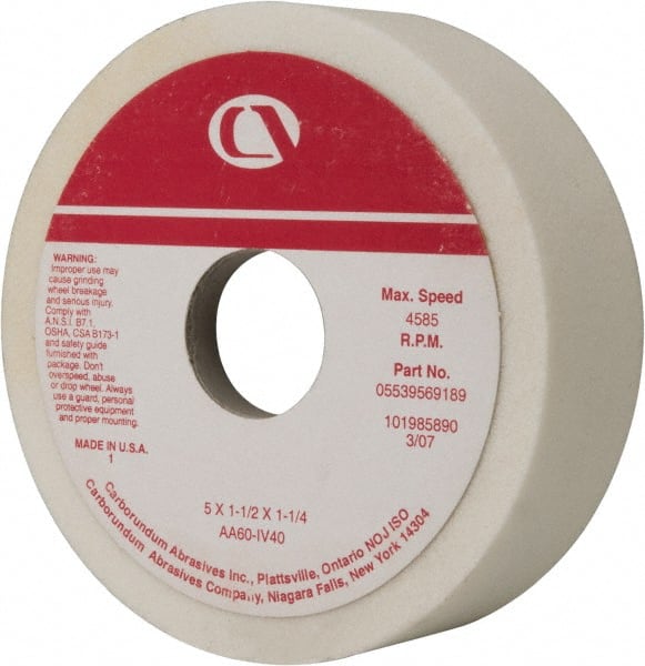 Grier Abrasives T6-5W33396 Tool & Cutting Grinding Wheel: 5" Dia, 1-1/2" Width, 60 Grit, I Hardness, Type 11 & Type 6 