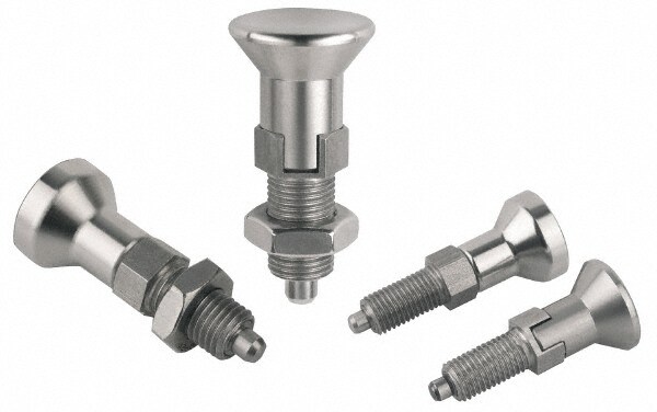 M10x1, 15mm Thread Length, 5mm Plunger Diam, Lockout Knob Handle Indexing Plunger