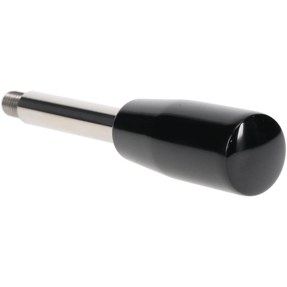 M8x1.25 Stem, 0.83" Knob Diam, 0.39" Shaft Diam, Type E Gear Lever Arm with Cylindrical Knob