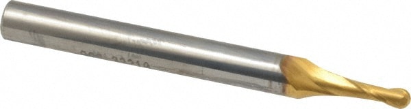 SGS 32210 Ball End Mill: 0.125" Dia, 0.375" LOC, 2 Flute, Solid Carbide Image