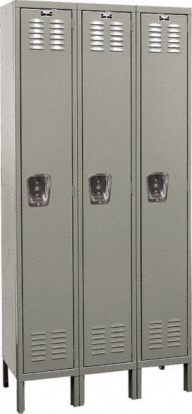 HALLOWELL U3258-1A-HG 3-Wide Locker: Padlock 