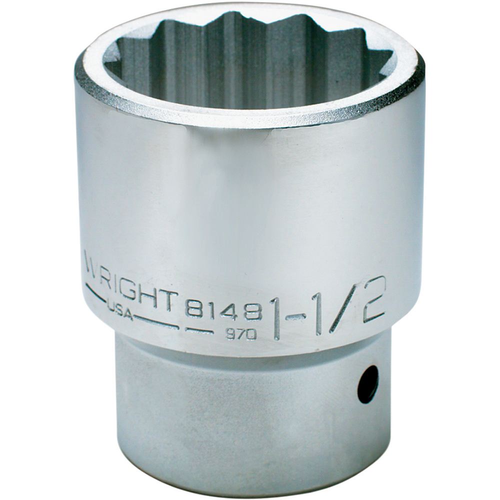 Standard  Hand Socket: 1" Drive, 1-15/16" Socket, 12-Point - Chrome Finish