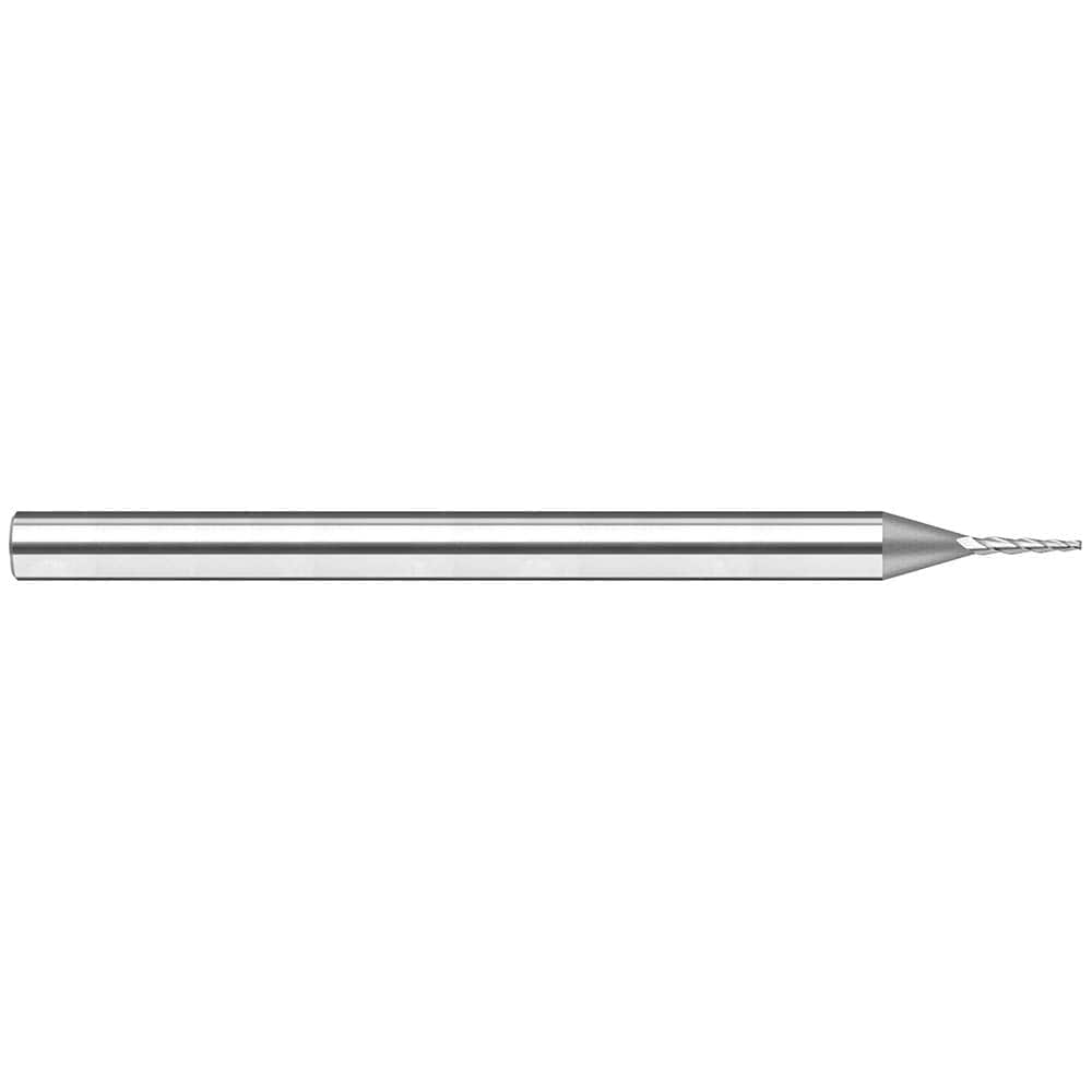 Harvey Tool 41199 Tapered End Mill: 15 ° per Side, 1/8" Small Dia, 3 Flutes, Solid Carbide, Square End 