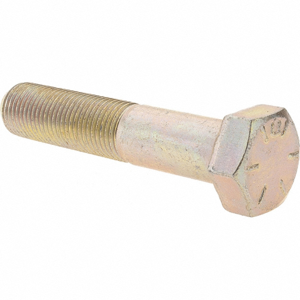 Grade 8 Fine Hex Cap Screws – 1/2"-20 X 3-1/2" Yellow Zinc, 10-Piece For Heavy Duty Applications