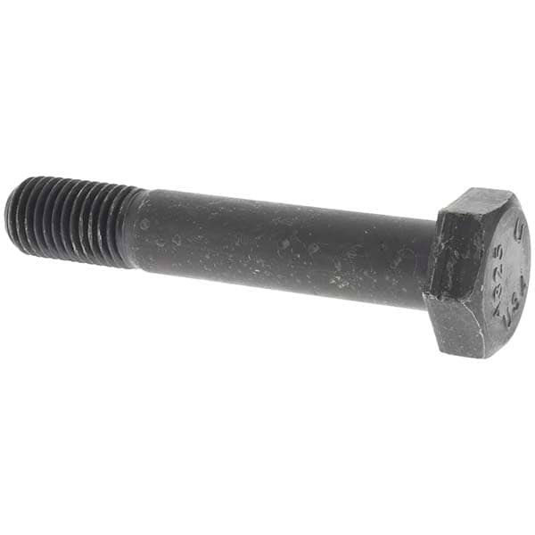 Hex Head Bolt: 7/8-9, 5" Length Under Head, Steel, Grade A325