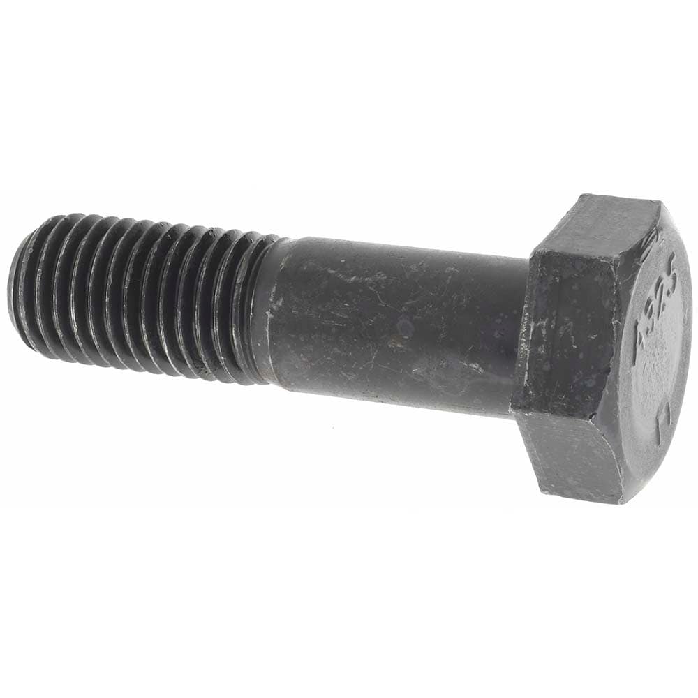 Hex Head Bolt: 7/8-9, 3-1/4" Length Under Head, Steel, Grade A325