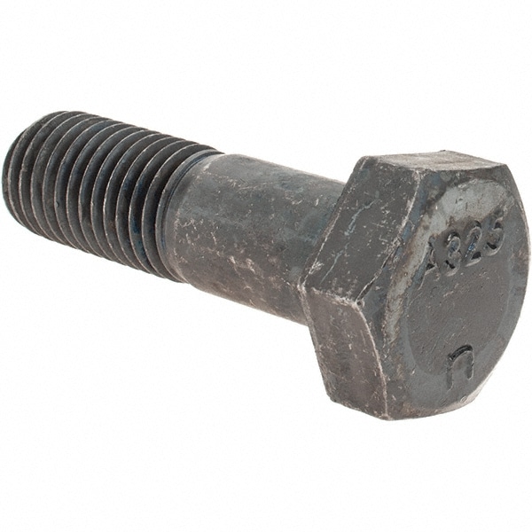 Hex Head Bolt: 7/8-9, 3" Length Under Head, Steel, Grade A325