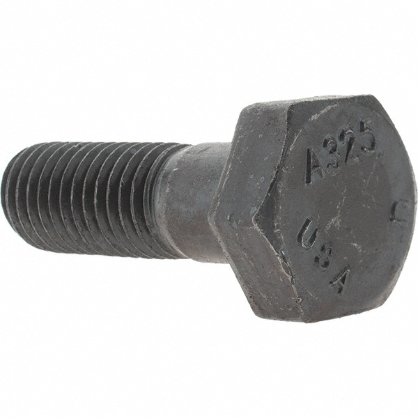 Hex Head Bolt: 5/8-11, 2" Length Under Head, Steel, Grade A325