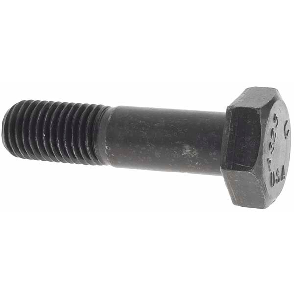 Hex Head Bolt: 7/8-9, 3-1/2" Length Under Head, Steel, Grade A325