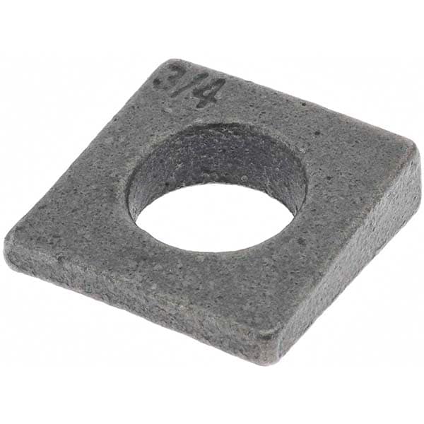 Beveled Square Washers; Material: Iron ; Minimum Thickness (Inch): 7/32 ; Bolt Size (Inch): 3/4 ; Inside Diameter (Inch): 13/16