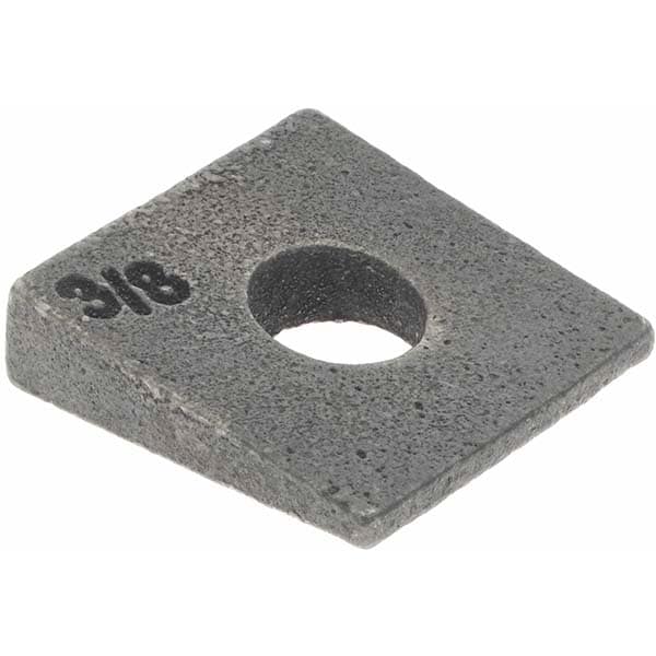 Beveled Square Washers; Material: Iron ; Minimum Thickness (Inch): 5/32 ; Bolt Size (Inch): 3/8 ; Inside Diameter (Inch): 7/16