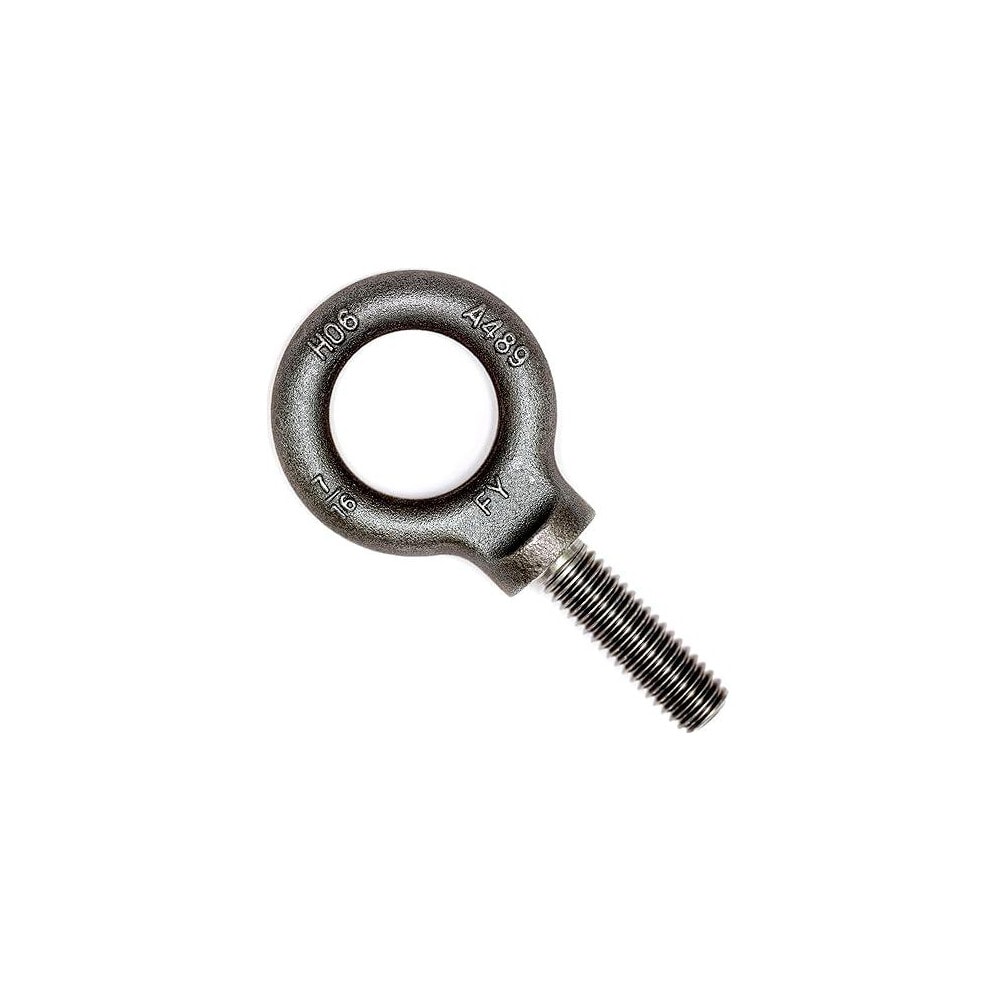 Fixed Lifting Eye Bolt: With Shoulder, 2,400 lb Capacity, 1/2-20 Thread,  Grade 1030 Steel