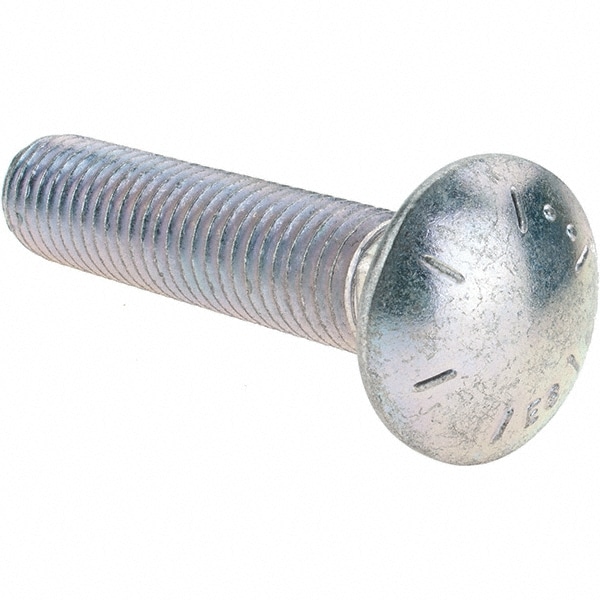 Carriage Bolt: 5/8-11, 3" Length Under Head, Square Neck