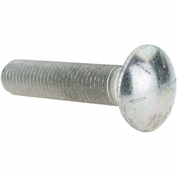 Carriage Bolt: 3/4-10, 3-1/2" Length Under Head, Square Neck