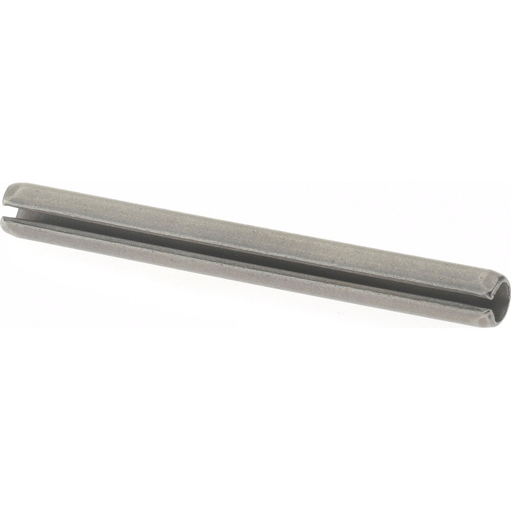Slotted Spring Pin: 0.125" Dia, 1-1/4" Long, 420 Stainless Steel