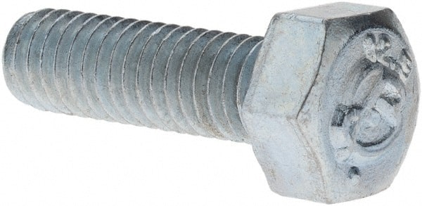 Hex Head Cap Screw: M6 x 1.00 x 20 mm, Grade 8.8 Steel, Zinc-Plated