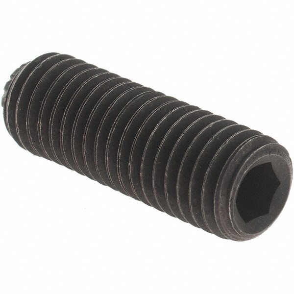 Set Screw: 1/4-28 x 3/4", Knurled Cup Point, Alloy Steel, Grade 8