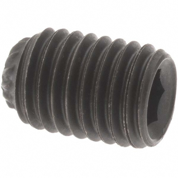 Set Screw: 1/4-28 x 3/8", Knurled Cup Point, Alloy Steel, Grade 8