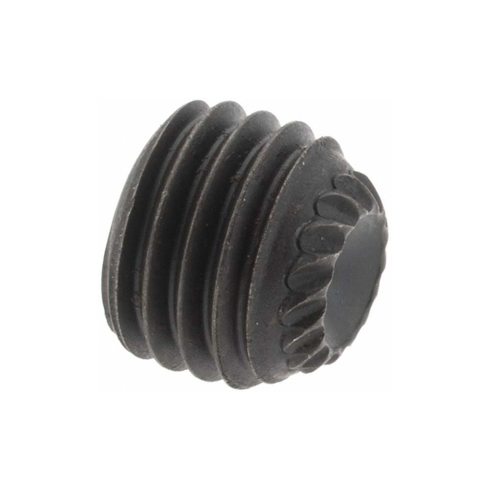 TheBoltBarn 5/16-18 Alloy Knurled Cup Point Socket Set Screws - Black Oxide (Pick Your Length)