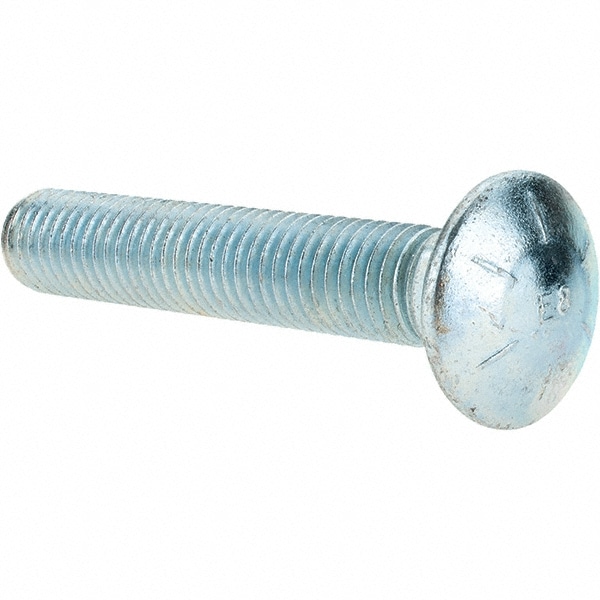 Carriage Bolt: 5/8-11, 3-1/2" Length Under Head, Square Neck
