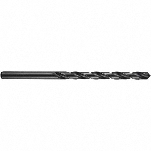 Taper Length Drill Bit: 7/16" (0.4375) Dia, 118 deg, HSS - Oxide Finish, 128.00 mm Flute Length, 7-2/4" OAL, Right Hand Cut, Regular Spiral Flute, Straight-Cylindrical Shank, A110