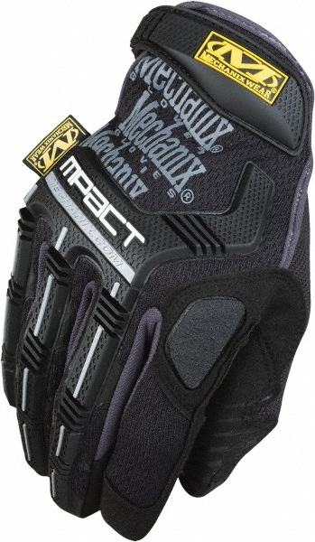 Mechanix Wear Impact Gloves: MPT-58, Size 3X-Large, Leather - Leather-Lined, Black & Gray, Pair | Part #MPT-58-013