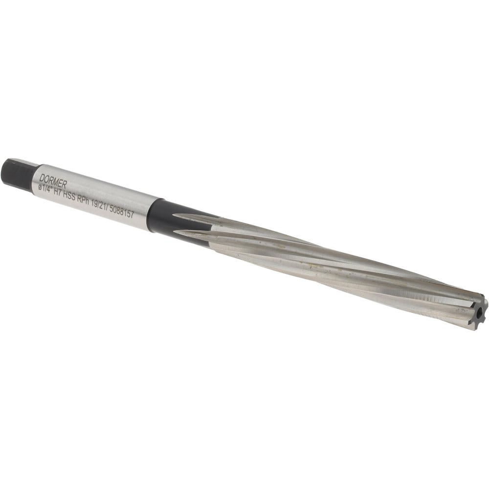 Hand Reamer: 1/4" Dia, 6 Flutes, 3.94" OAL