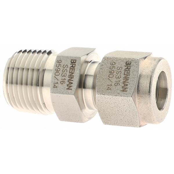 Compression Tube Connector: 3/8" Thread, NPT