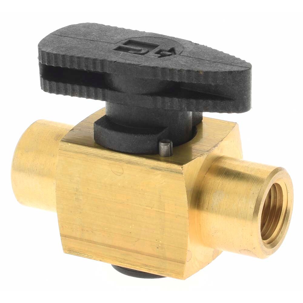 Instrumentation Plug Valves; Material: Brass ; Pipe Size: 1/8 (Inch); WOG Rating (psi): 250 ; Style: In-Line - One Way ; Handle Type: Lever