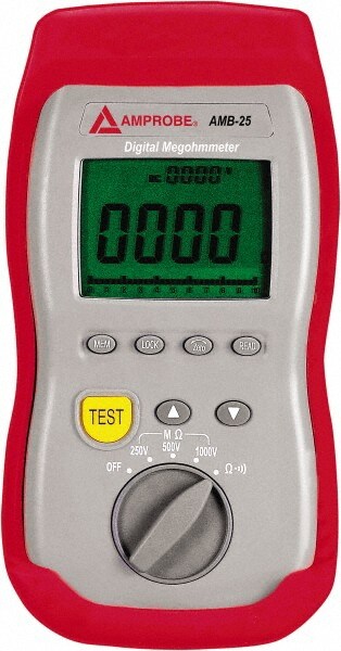 Digital LCD Display, 2,000 Megohm Electrical Insulation Resistance Tester & Megohmmeter