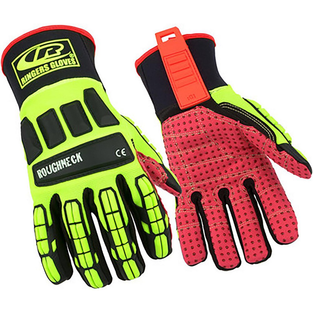 Cut & Puncture Resistant Gloves; Glove Type: Cut-Resistant; Impact-Resistant ; Primary Material: Leather ; Lining Material: Synthetic Leather ; ANSI/ISEA Abrasion Resistance Level: 5 ; Color: Green; Red ; Men's Numeric Size: 8