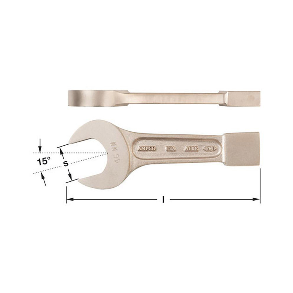 Ampco Striking Open End Wrench Single End Head, Single Ended MSC
