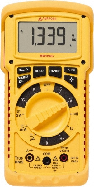 CAT IV, Auto Ranging Digital Manual Ranging & True RMS Multimeter: 1,000 VAC, 1,500 VDC