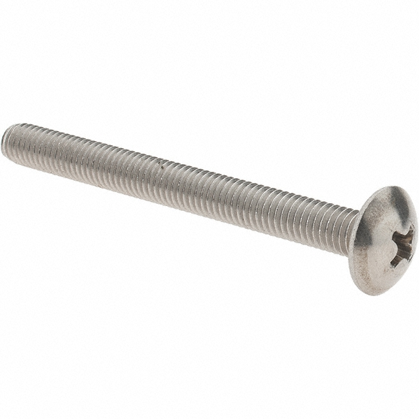 Machine Screw: #10-32 x 2" Length Under Head, Truss Head, Phillips