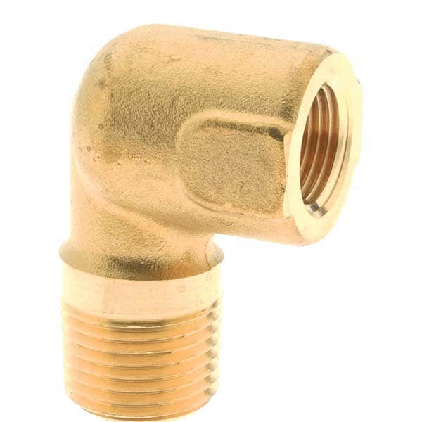 QTY 1 Brass Fittings: Brass 90° Elbow Extruded Female Pipe Size 3/8"