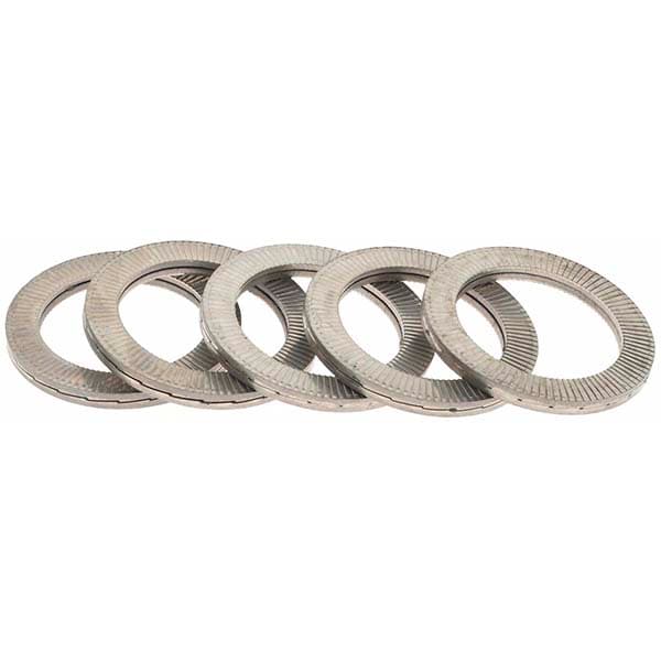 Wedge Lock Washer: 1.548" OD, 1.108" ID, Stainless Steel, 316L