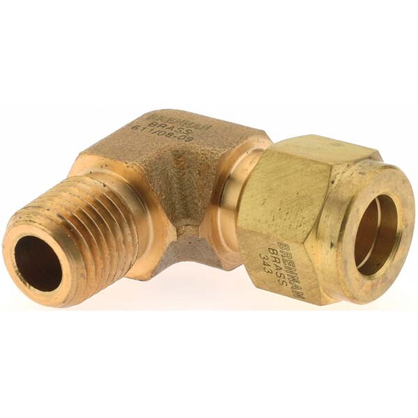 Compression Tube Male Elbow: 1/4" Thread, Compression x MNPT