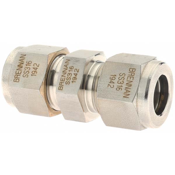 Compression Tube Union: 1/2" Thread, Compression x Compression