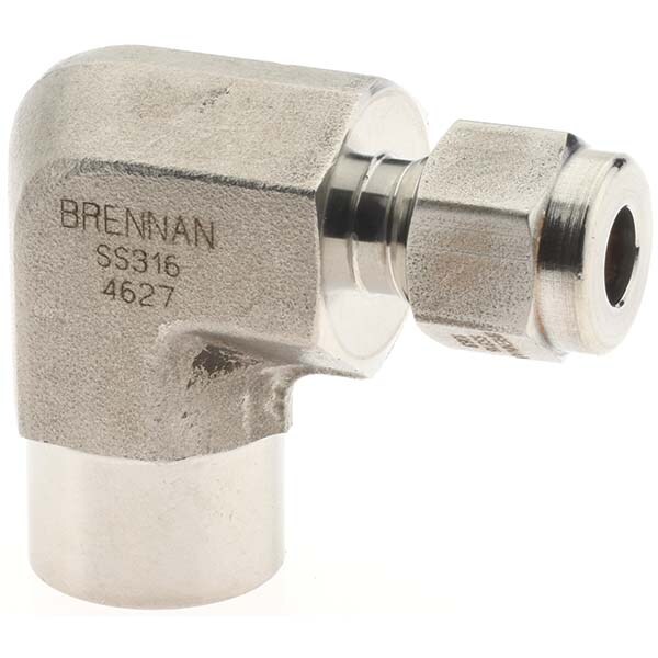 Compression Tube Female Elbow: 1/4" Thread, Compression x FNPT