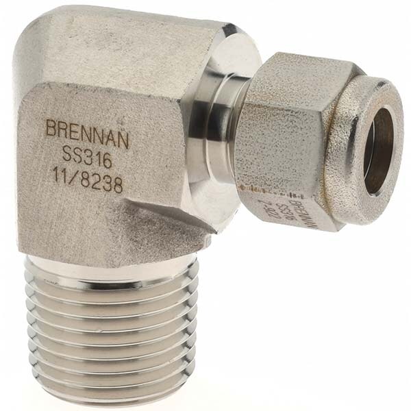 Compression Tube Male Elbow: 1/2" Thread, Compression x MNPT