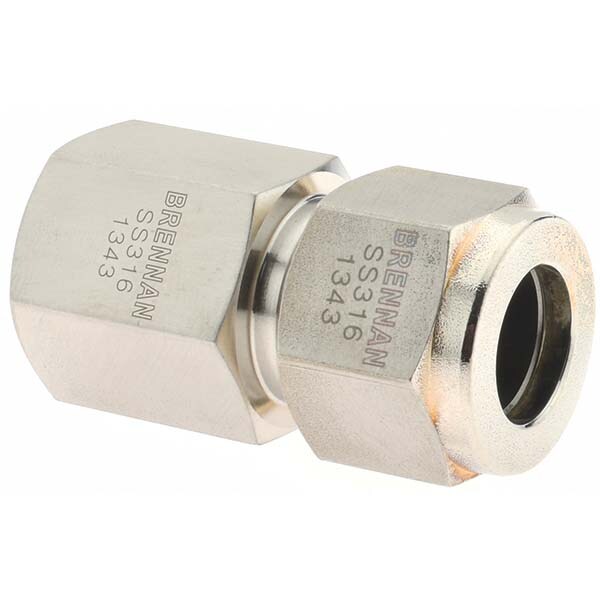 Compression Tube Connector: 3/8" Thread, Compression x FNPT